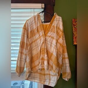 American eagle yellow flannel with hood